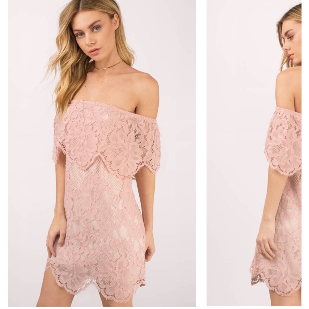 TOBI off the shoulder pink dress